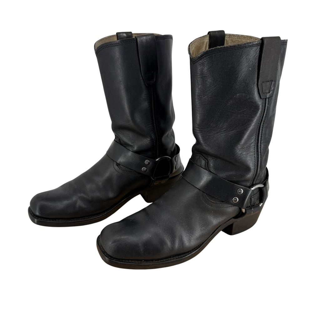 Durango Harness Biker Moto Boots RD510 Square Toe Womens Size 9 M Black Leather